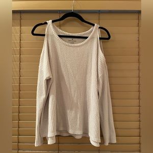 Soft & Sexy Plush Off White American Eagle Cut Out Sweater